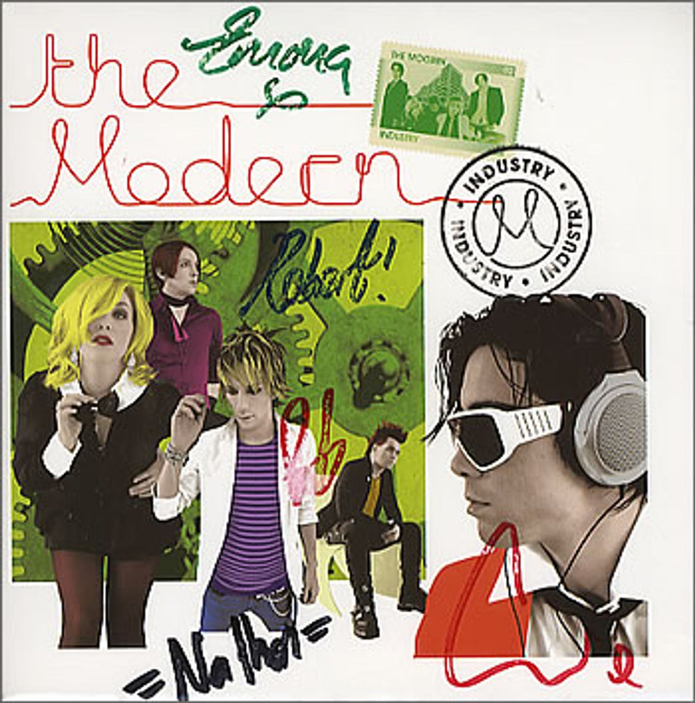 The Modern Industry - Green - Fully Autographed UK 7" vinyl single (7 inch record / 45) 9877069