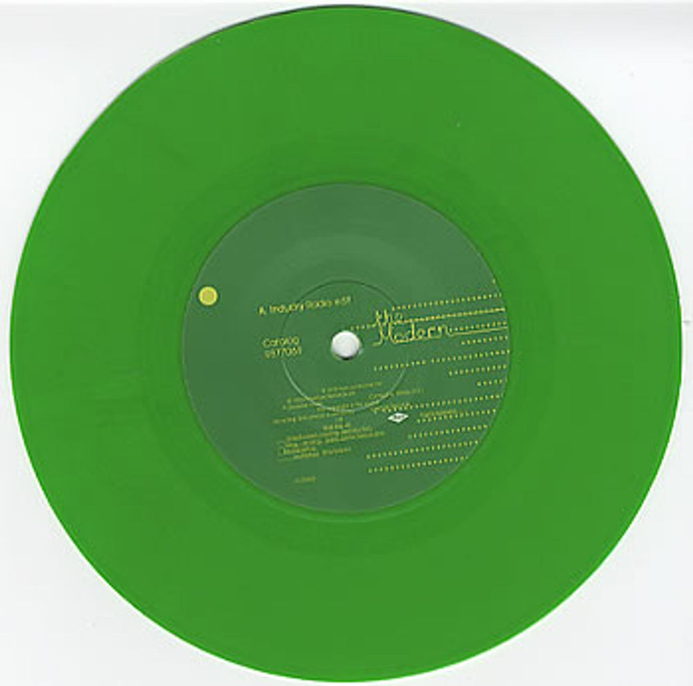 The Modern Industry - Green - Fully Autographed UK 7" vinyl single (7 inch record / 45) TQ-07IN362192