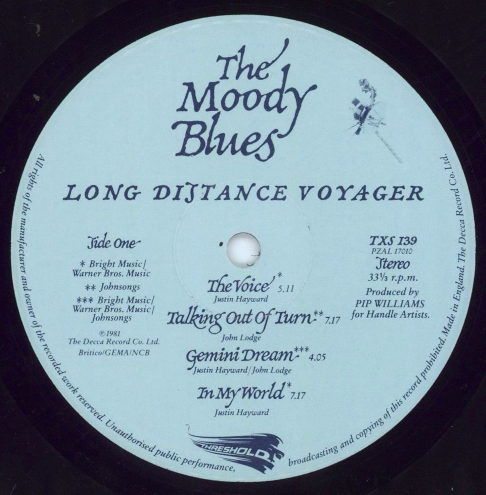 The Moody Blues Long Distance Voyager - Stickered UK vinyl LP album (LP record) MBLLPLO807218