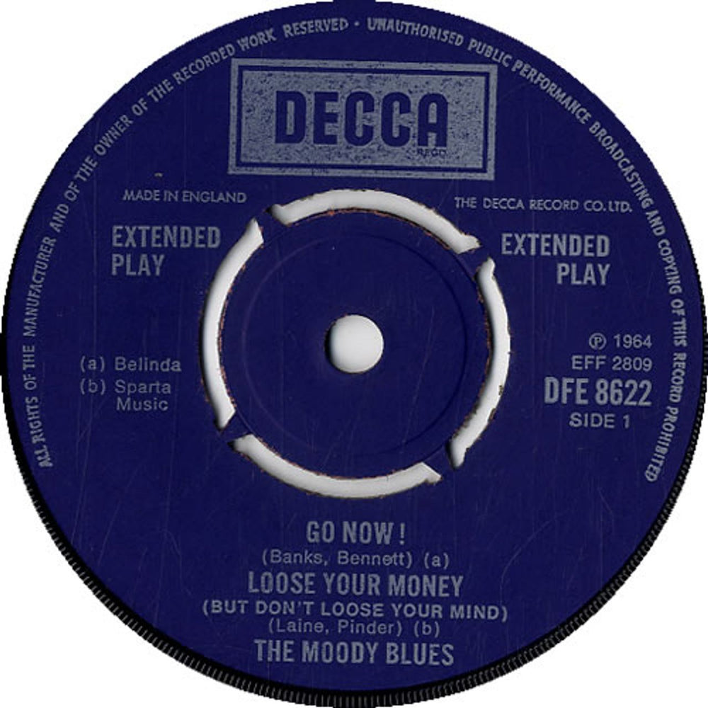 The Moody Blues The Moody Blues - 2nd - 4pr UK 7" vinyl single (7 inch record / 45) MBL07TH385867