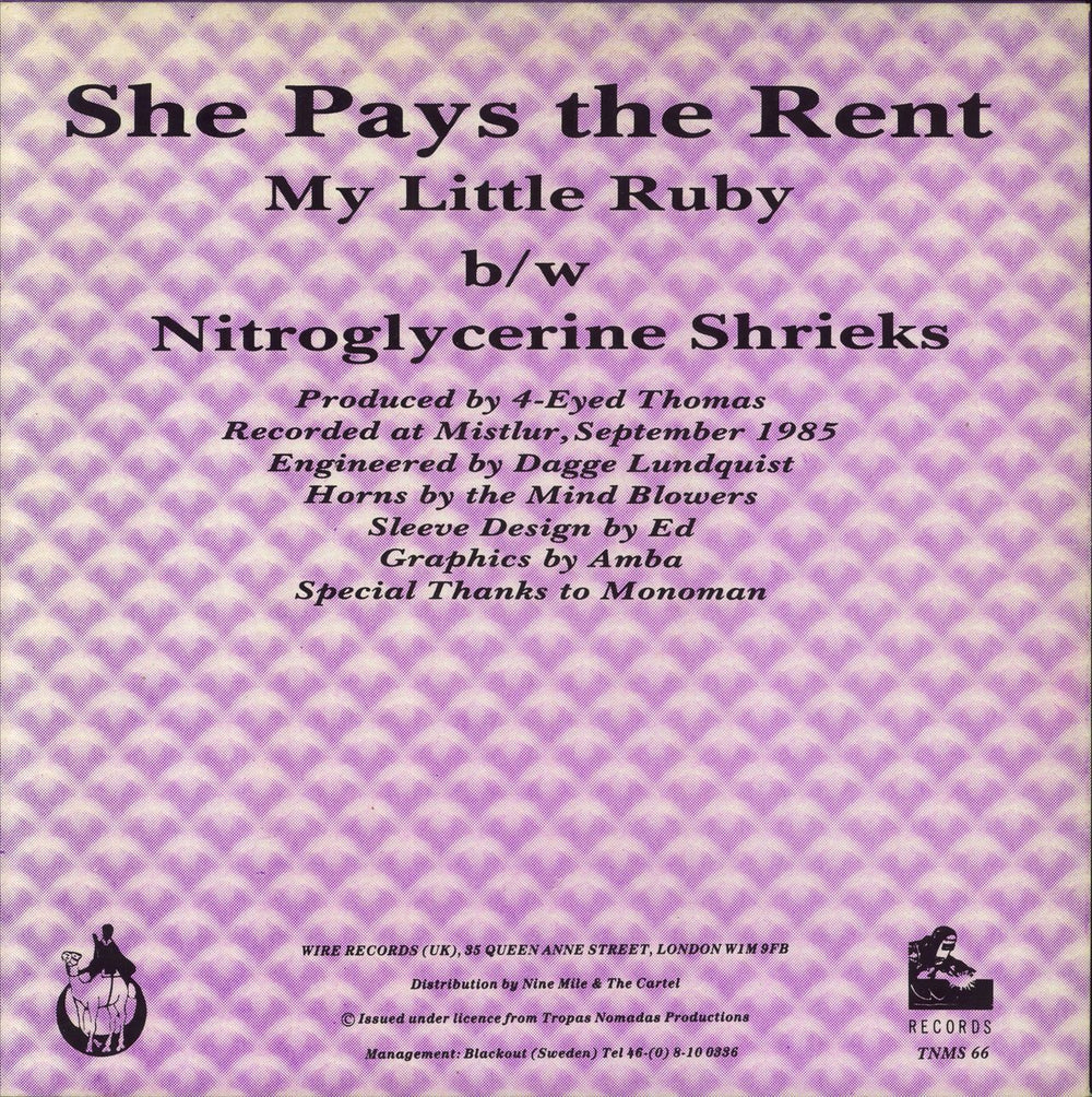 The Nomads She Pays The Rent UK 12" vinyl single (12 inch record / Maxi-single)