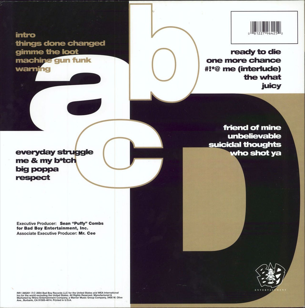 The Notorious B.I.G. Ready To Die US 2-LP vinyl record set (Double LP Album) 081227964252