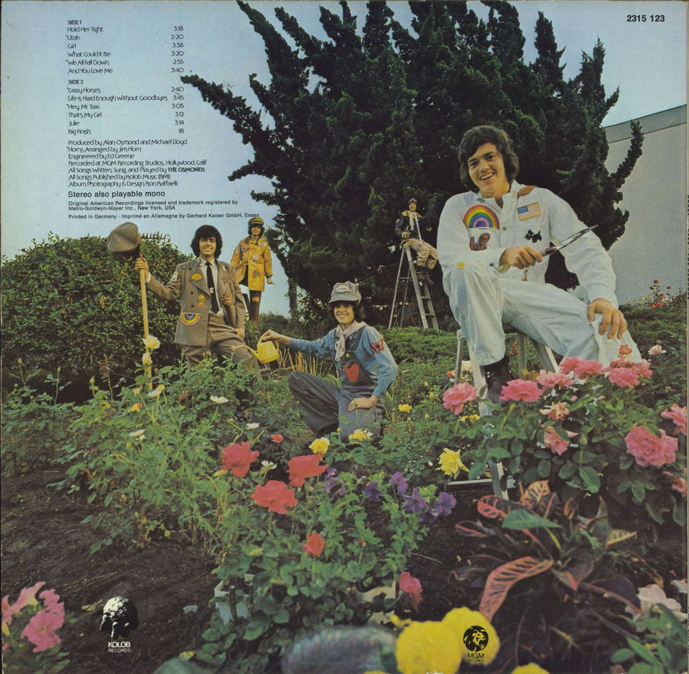 The Osmonds Crazy Horses German vinyl LP album (LP record)