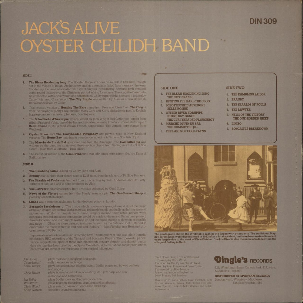 The Oyster Band Jack's Alive + Insert UK vinyl LP album (LP record)