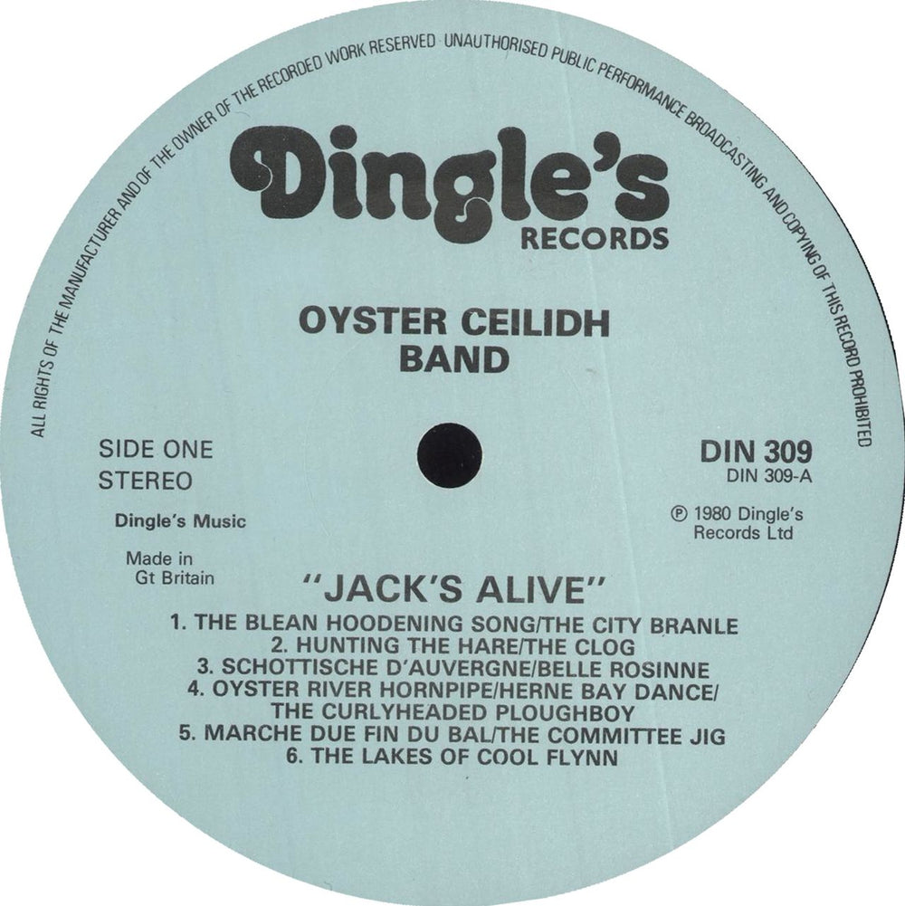 The Oyster Band Jack's Alive + Insert UK vinyl LP album (LP record) OAALPJA543358