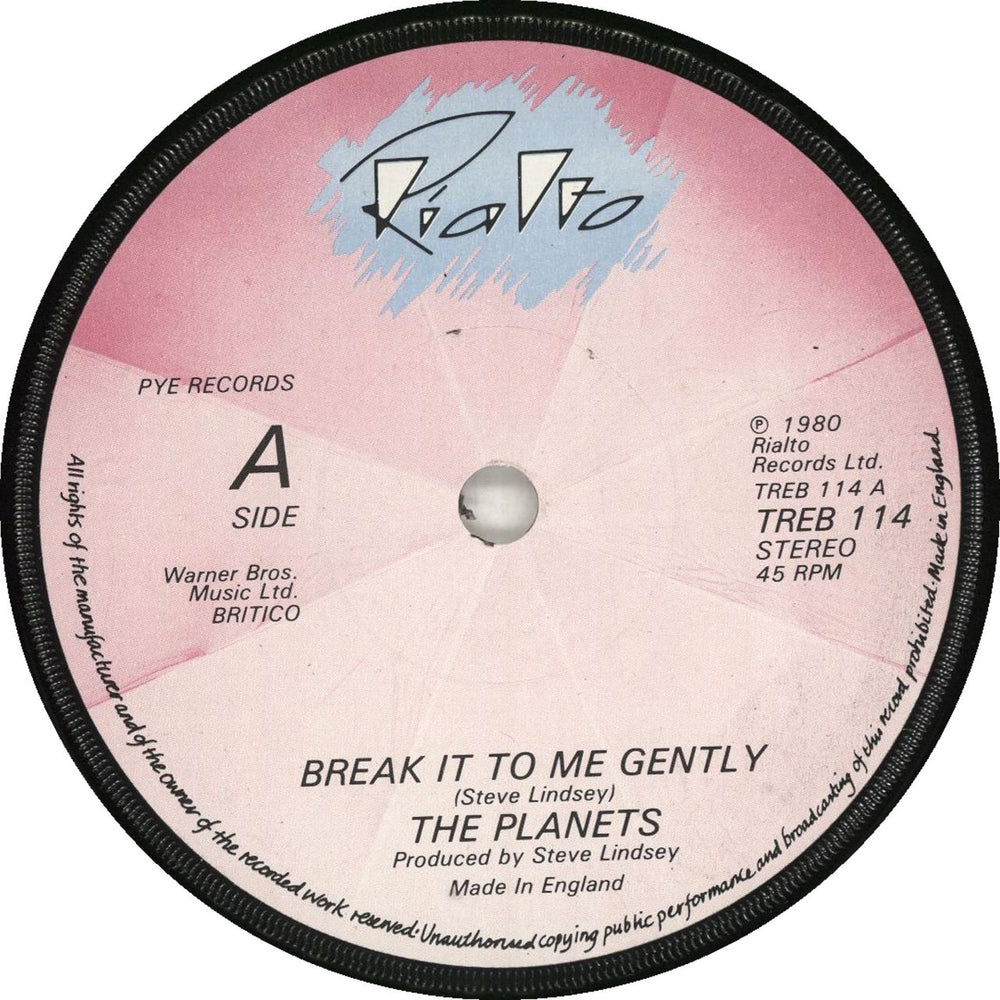 The Planets Break It To Me Gently UK 7" vinyl single (7 inch record / 45) TREB114