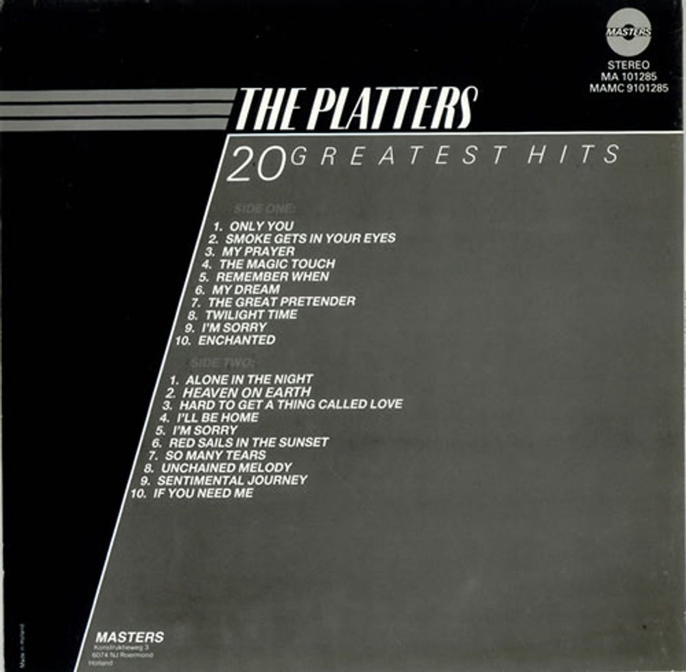 The Platters 20 Greatest Hits Dutch vinyl LP album (LP record) TTSLPGR522960