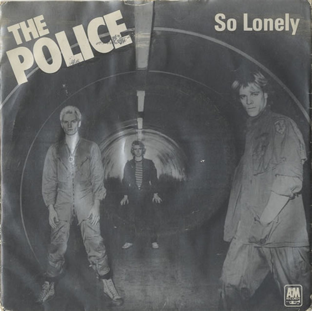 The Police So Lonely - Blue + Lyric insert UK 7" vinyl single (7 inch record / 45) AMPP6001/O