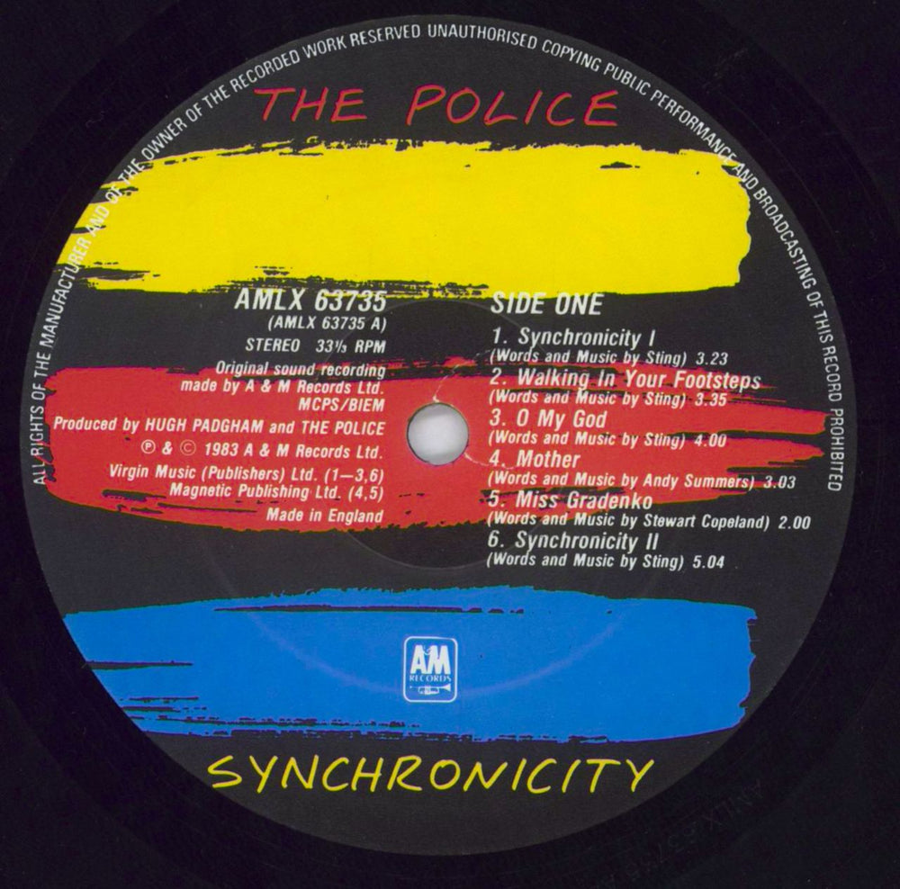 The Police Synchronicity - Hype Sticker + Merch Insert UK vinyl LP album (LP record) POLLPSY577651