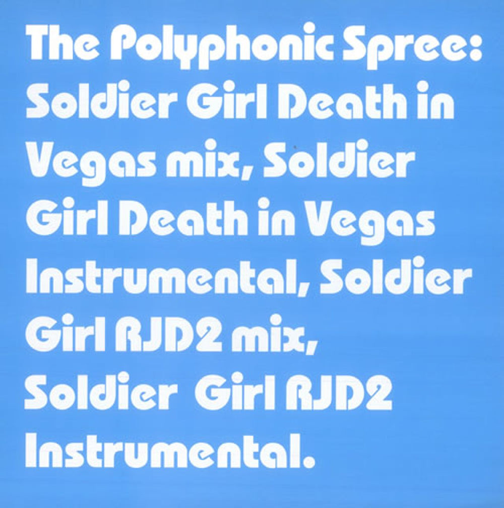 The Polyphonic Spree Soldier Girl Remixes UK 12" vinyl single (12 inch record / Maxi-single) 679LO14T2