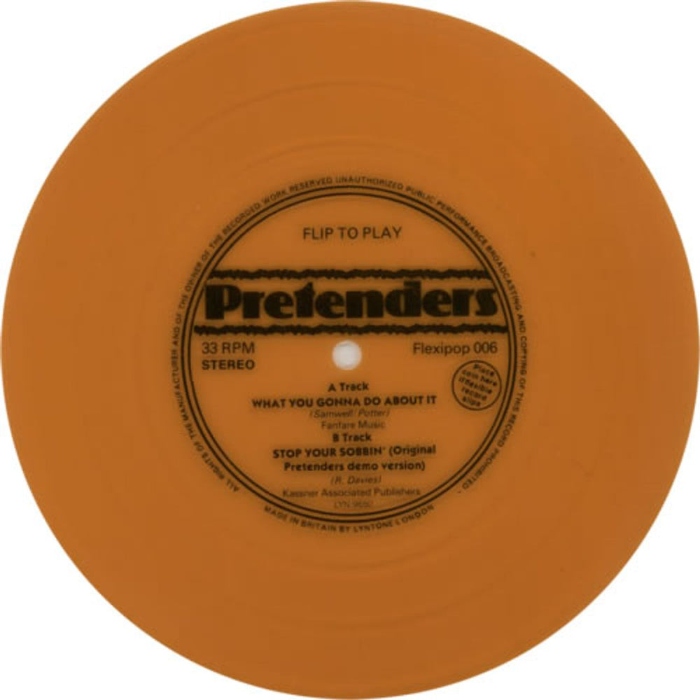 The Pretenders What You Gonna Do - Flexi UK 7" vinyl single (7 inch record / 45) FLEXIPOP006