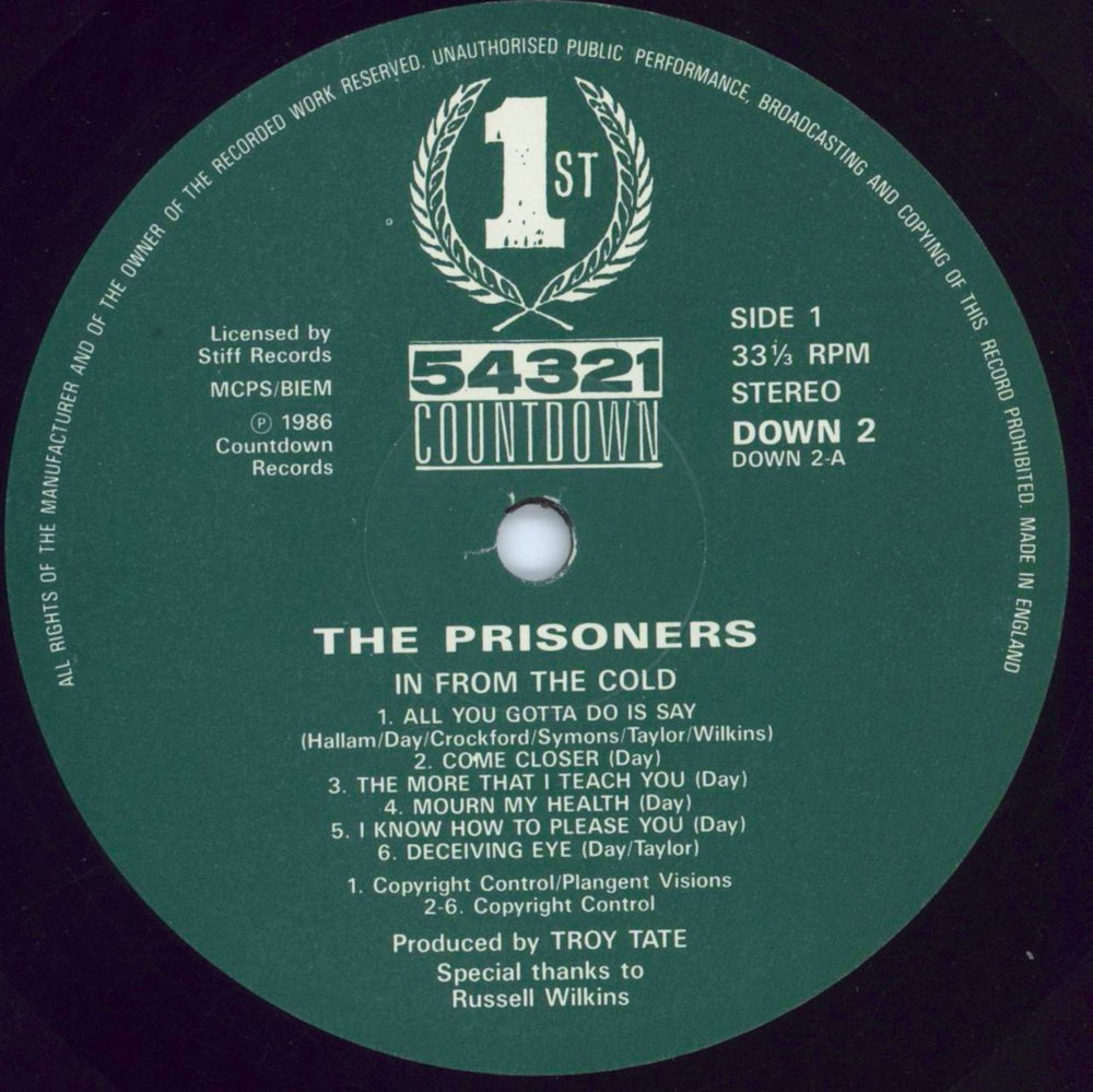 The Prisoners In From The Cold UK vinyl LP album (LP record) PRZLPIN809822