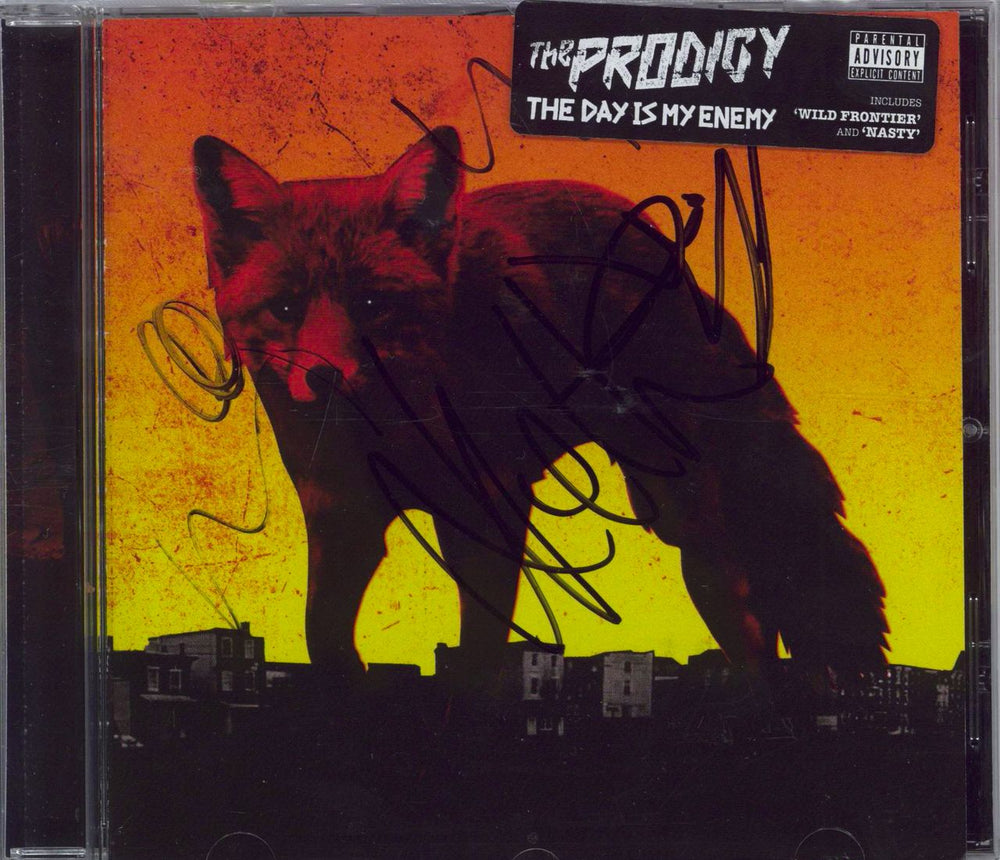 The Prodigy The Day Is My Enemy - Fully Autographed UK CD album (CDLP) HOSPCD005