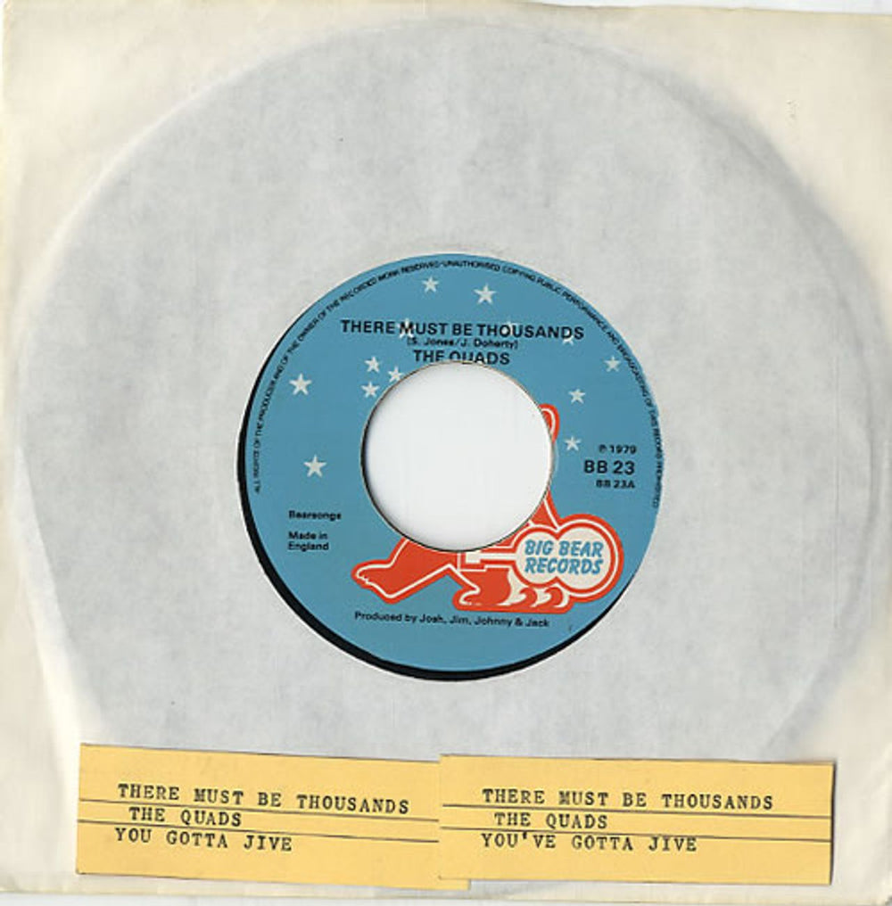 The Quads There Must Be Thousands - Jukebox UK 7" vinyl single (7 inch record / 45) BB23