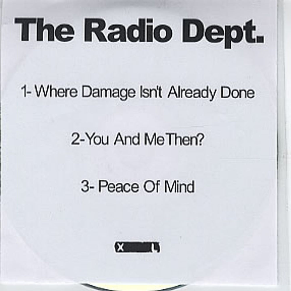 The Radio Dept Where Damage Isn't Already Done UK Promo CD-R acetate CD-R ACETATE