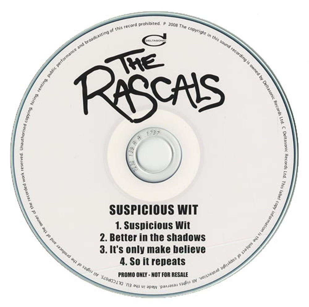 The Rascals [2000's] Suspicious Wit UK Promo CD-R acetate DLTCDP075