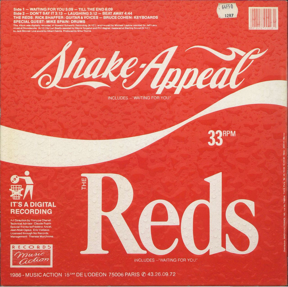 The Reds Shake Appeal French vinyl LP album (LP record)