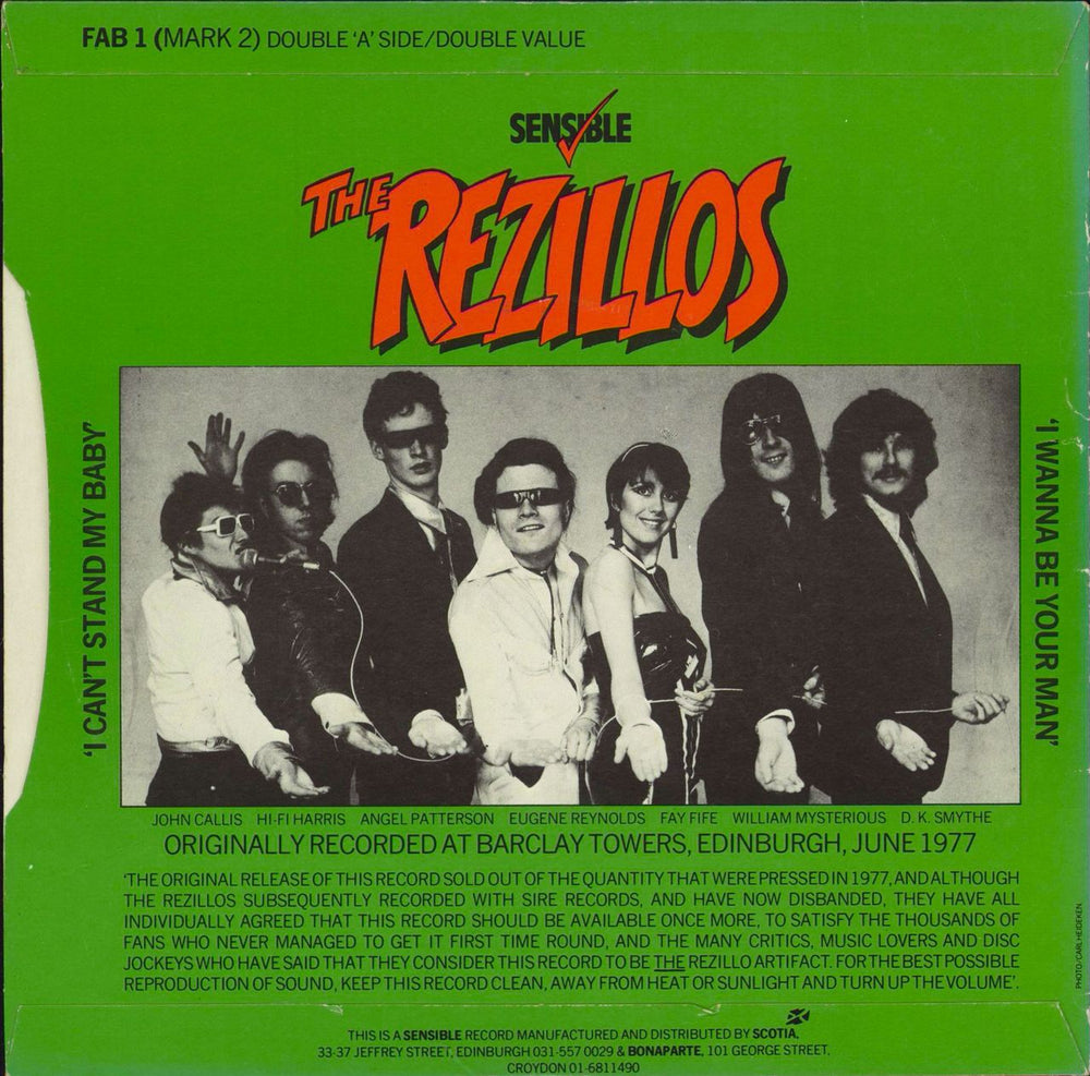 The Rezillos I Can't Stand My Baby - 2nd - EX UK 7" vinyl single (7 inch record / 45)