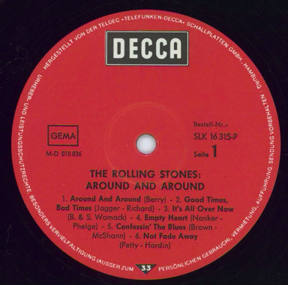 The Rolling Stones Around And Around - VG German vinyl LP album (LP record) ROLLPAR798815