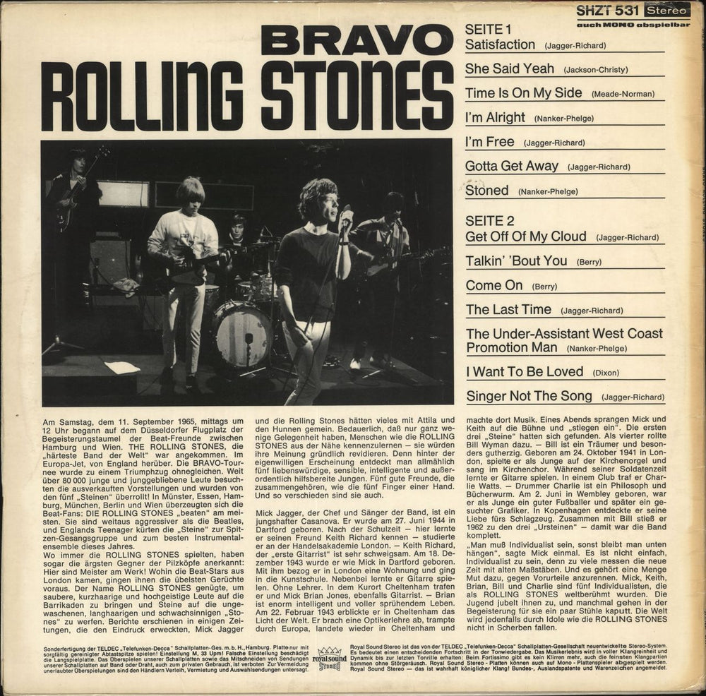 The Rolling Stones Bravo - EX German vinyl LP album (LP record)