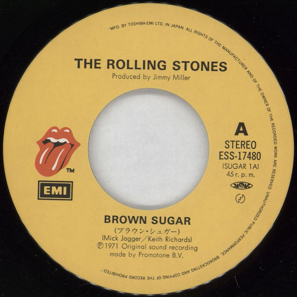 The Rolling Stones Brown Sugar Japanese 7" vinyl single (7 inch record / 45) ROL07BR493817