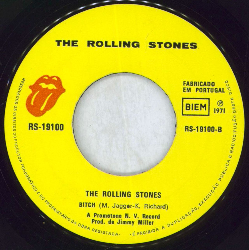 The Rolling Stones Brown Sugar + Picture Sleeve - Red Logo Portugese 7" vinyl single (7 inch record / 45)