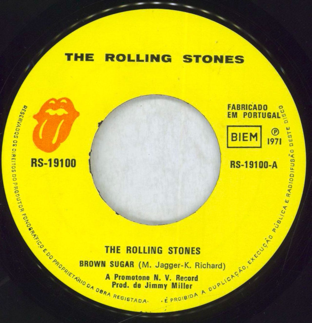 The Rolling Stones Brown Sugar + Picture Sleeve - Red Logo Portugese 7" vinyl single (7 inch record / 45) ROL07BR825942