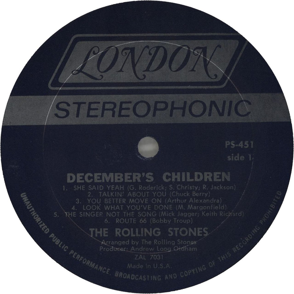 The Rolling Stones December's Children - stickered shrink US vinyl LP album (LP record)