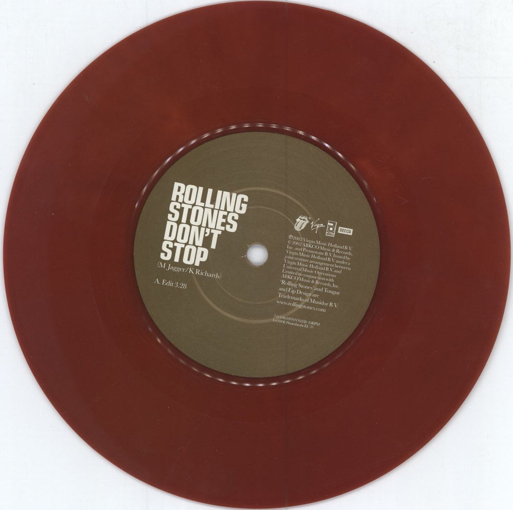 The Rolling Stones Don't Stop - Red Vinyl UK 7" vinyl single (7 inch record / 45) 724354682070