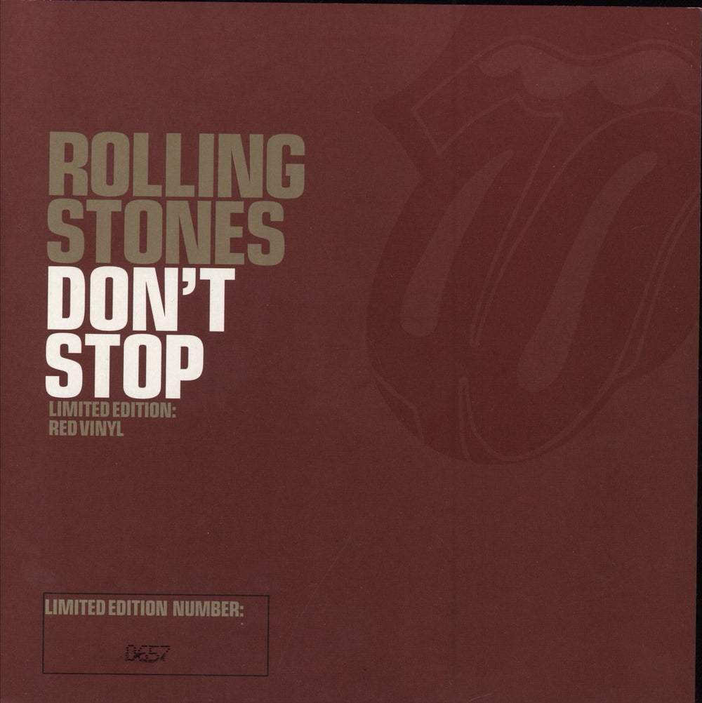 The Rolling Stones Don't Stop - Red Vinyl UK 7" vinyl single (7 inch record / 45) VS1838