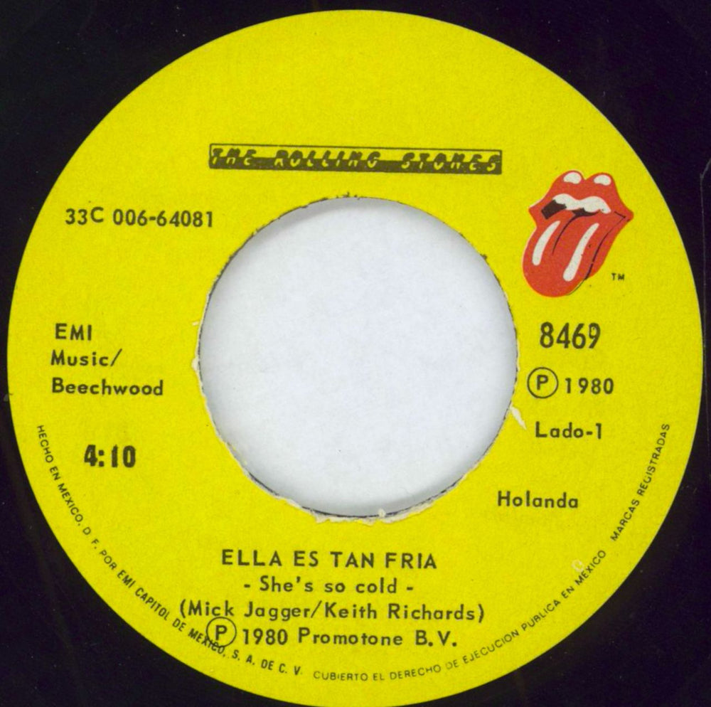 The Rolling Stones Ella Es Tan Fria - She's So Cold Mexican 7" vinyl single (7 inch record / 45) ROL07EL195250