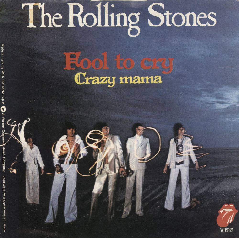 The Rolling Stones Fool To Cry Italian 7" vinyl single (7 inch record / 45)