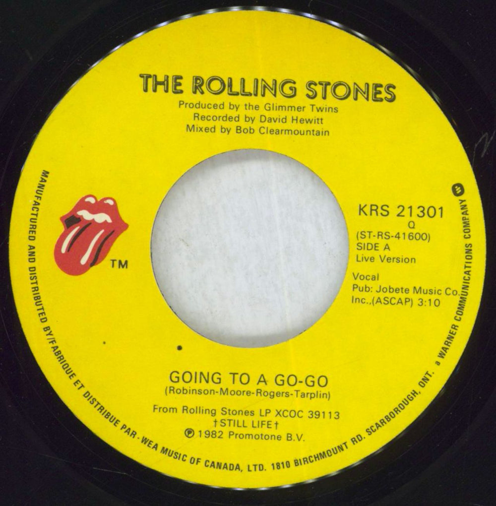 The Rolling Stones Going To A Go-Go + Picture Sleeve Canadian 7" vinyl single (7 inch record / 45) ROL07GO825960