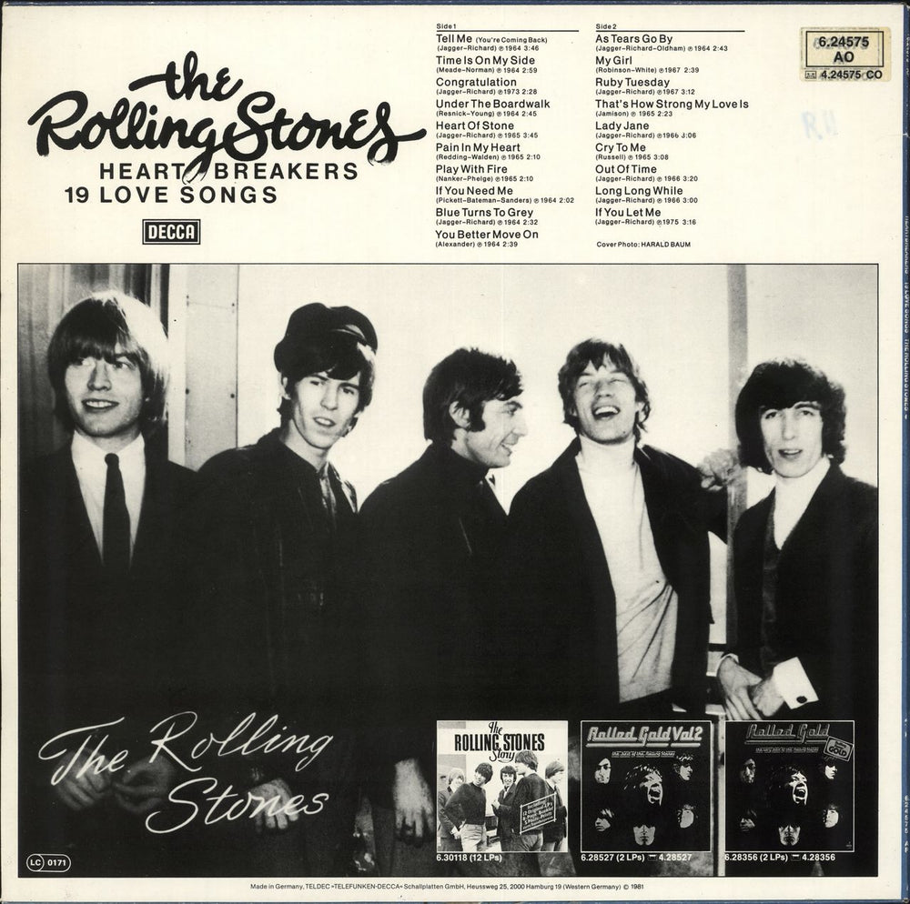 The Rolling Stones Heartbreakers: 19 Love Songs German vinyl LP album (LP record)