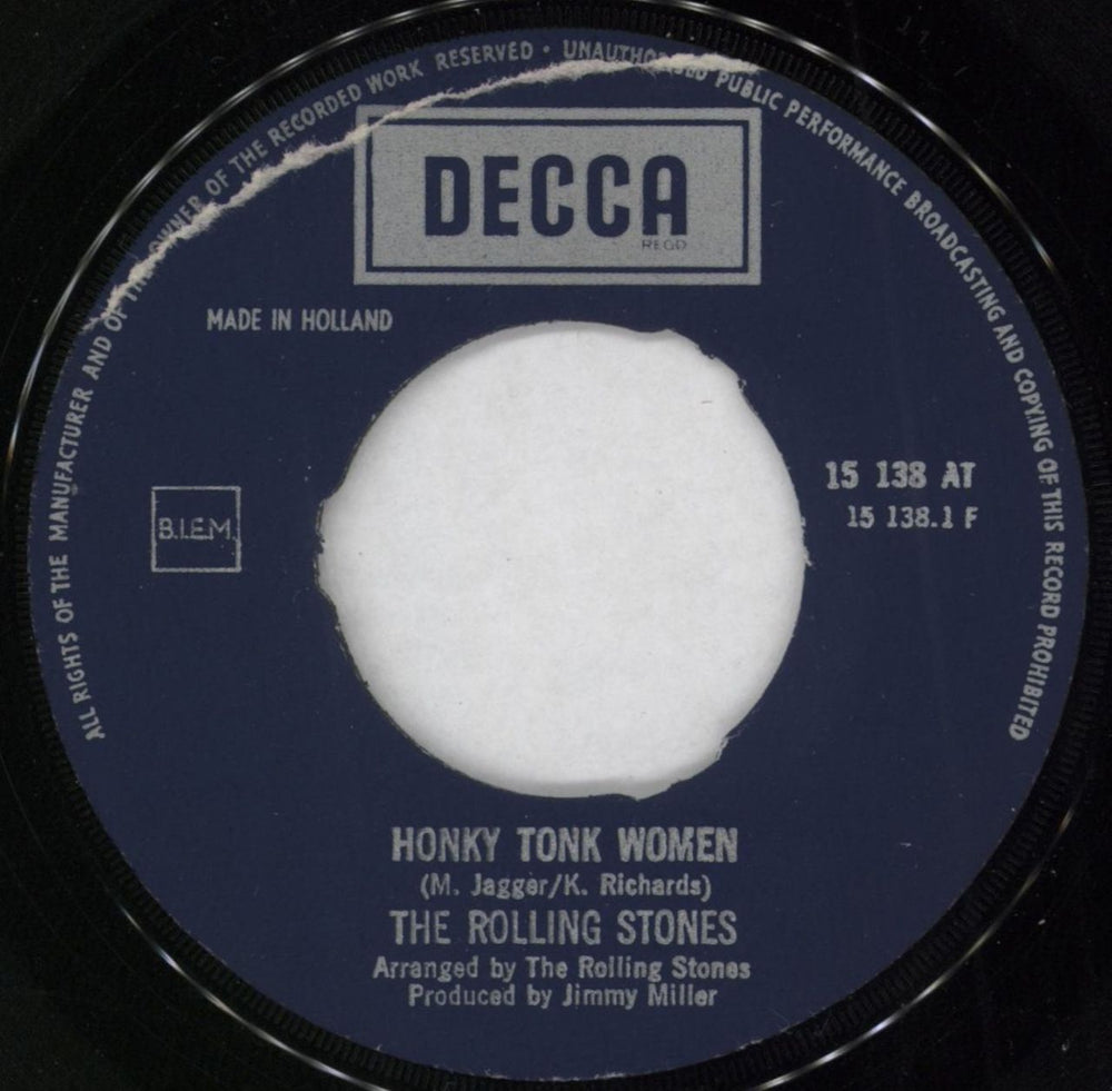 The Rolling Stones Honky Tonk Woman - Red P/S Dutch 7" vinyl single (7 inch record / 45) ROL07HO92807