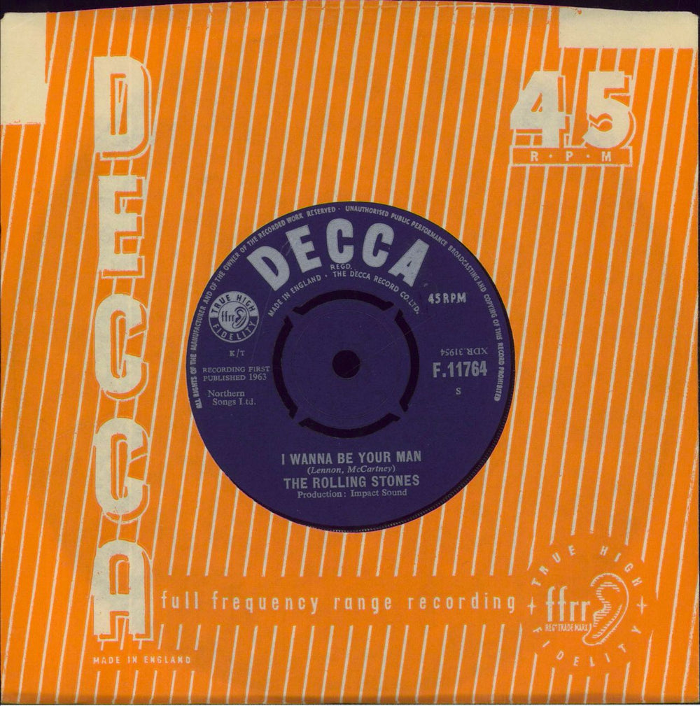 The Rolling Stones I Wanna Be Your Man - 1st - EX UK 7" vinyl single (7 inch record / 45) F.11764