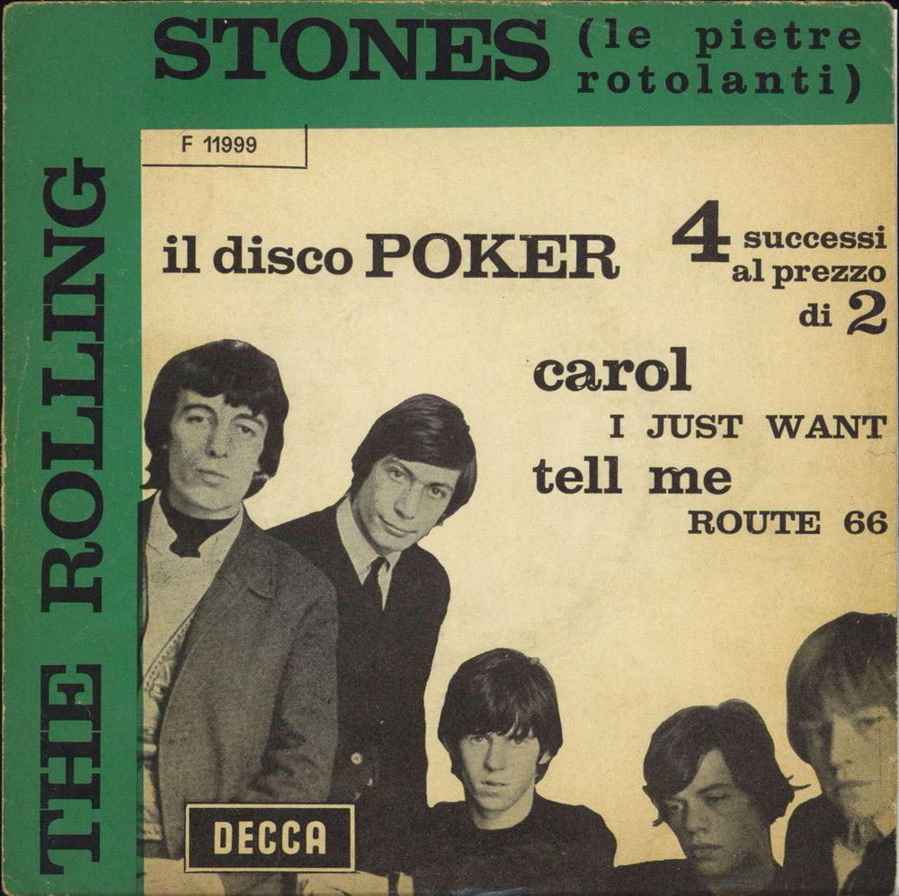 The Rolling Stones Il Disco Poker - Dark Green Border Italian 7" vinyl single (7 inch record / 45) F11999