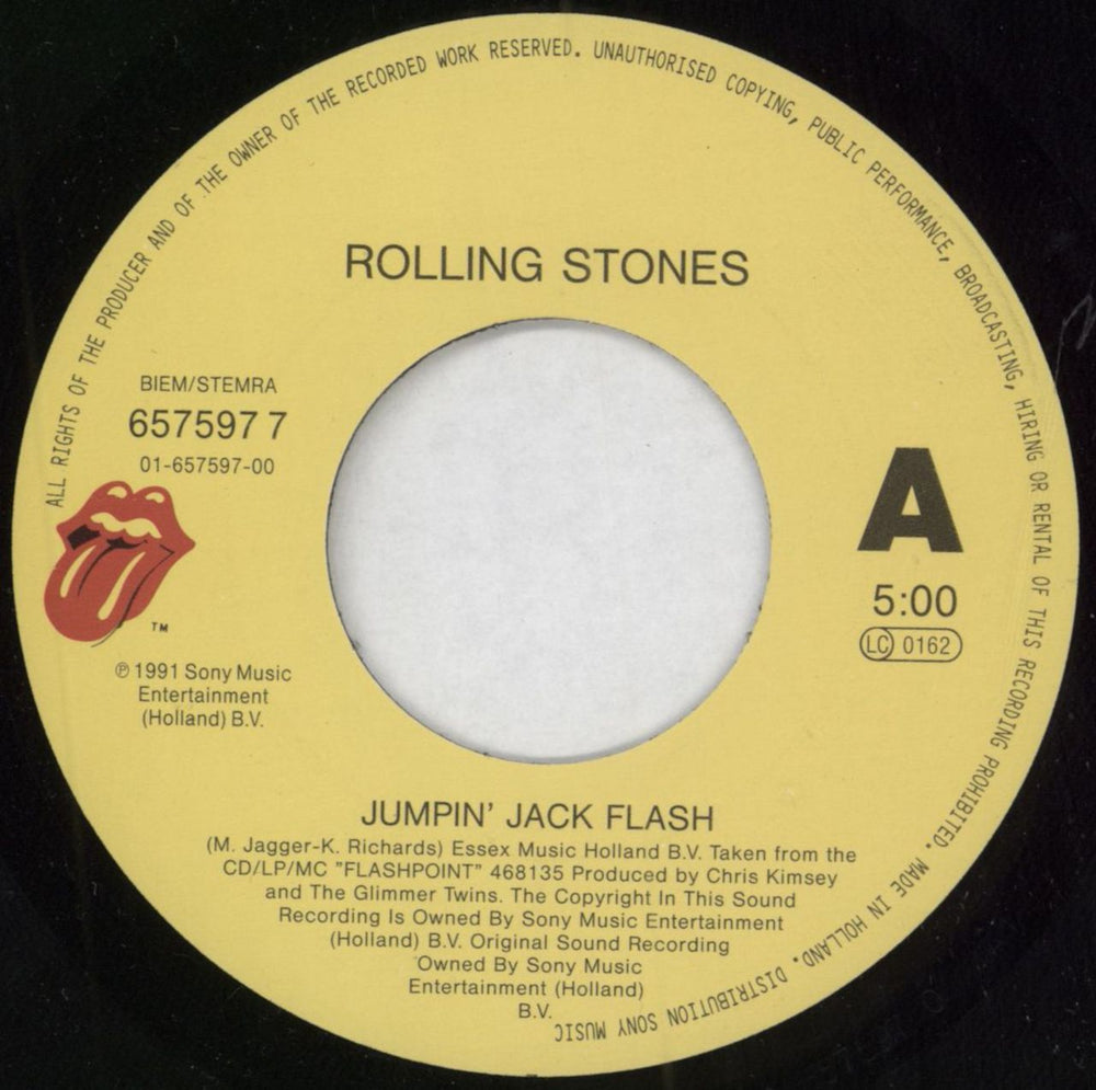 The Rolling Stones Jumpin' Jack Flash + Flyer Dutch 7" vinyl single (7 inch record / 45) ROL07JU790741