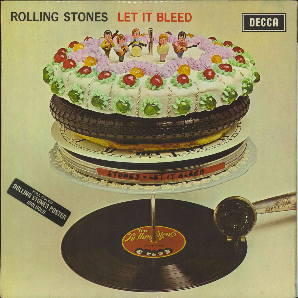 The Rolling Stones Let It Bleed - 1st + Poster UK vinyl LP album (LP record) SKL5025