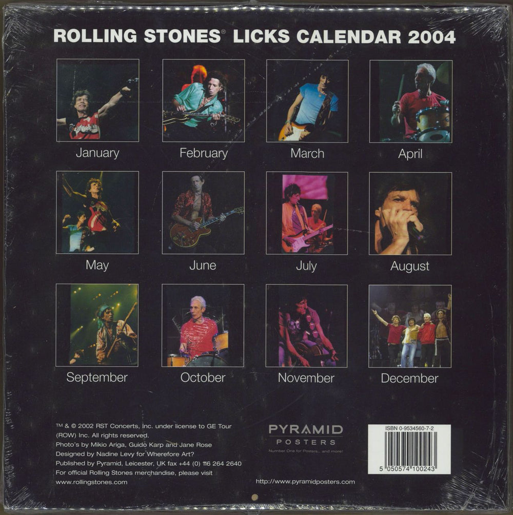 The Rolling Stones Licks 2004 - Pack Of TEN Pyramid Calendars UK calendar 5050574100243