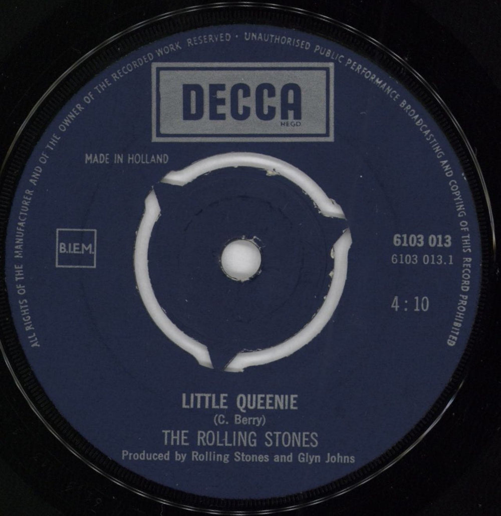 The Rolling Stones Little Queenie Dutch 7" vinyl single (7 inch record / 45) ROL07LI790709