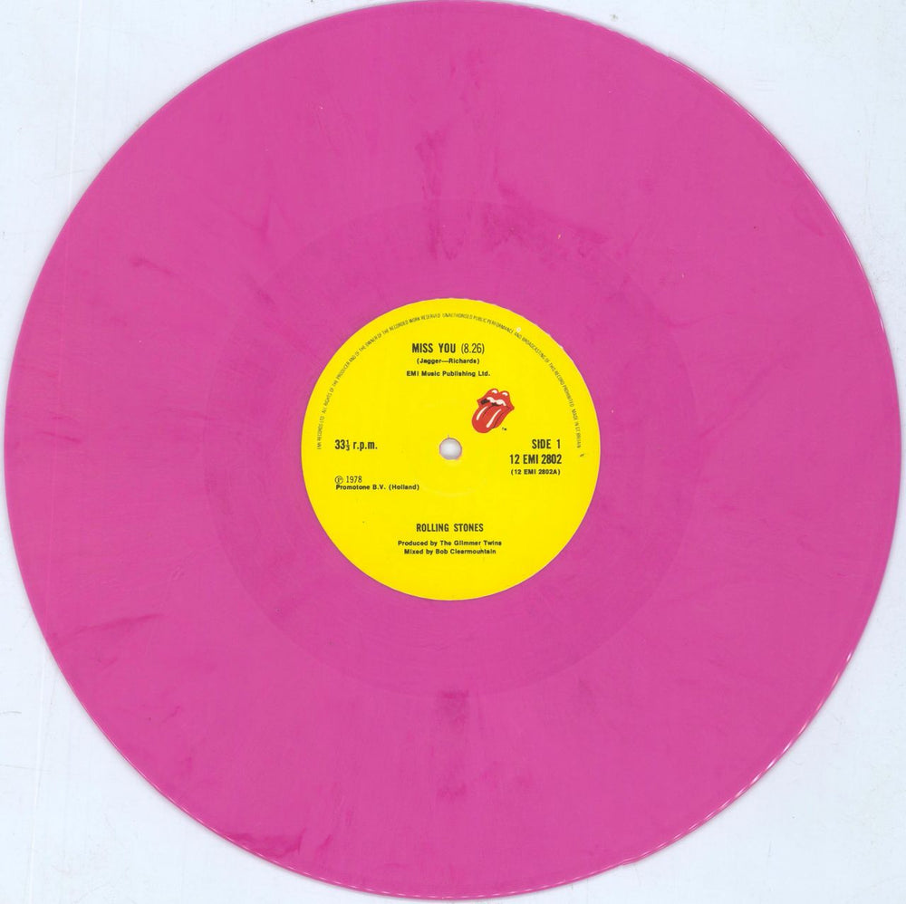 The Rolling Stones Miss You -  2nd - Pink UK 12" vinyl single (12 inch record / Maxi-single) ROL12MI451829