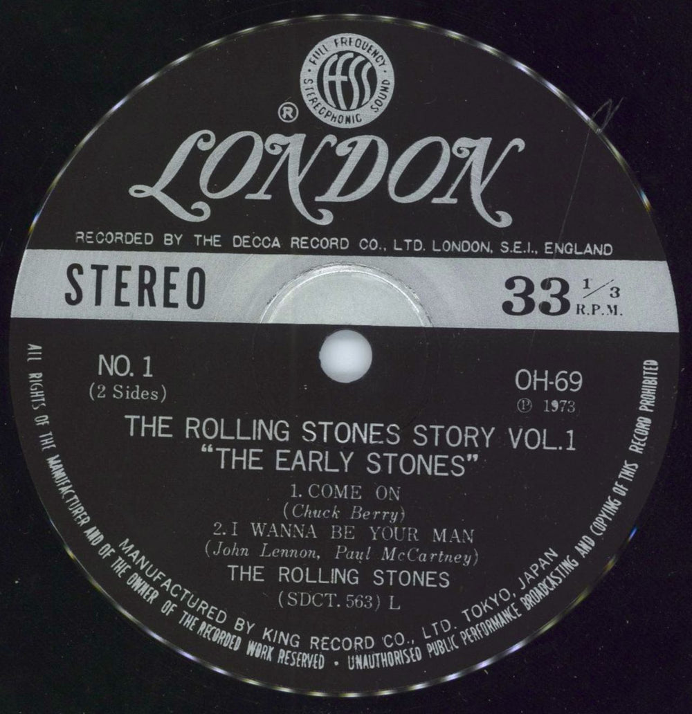 The Rolling Stones OH / The Rolling Stones Story Vol.1 "The Early Stones" Japanese 7" vinyl single (7 inch record / 45) ROL07OH796889