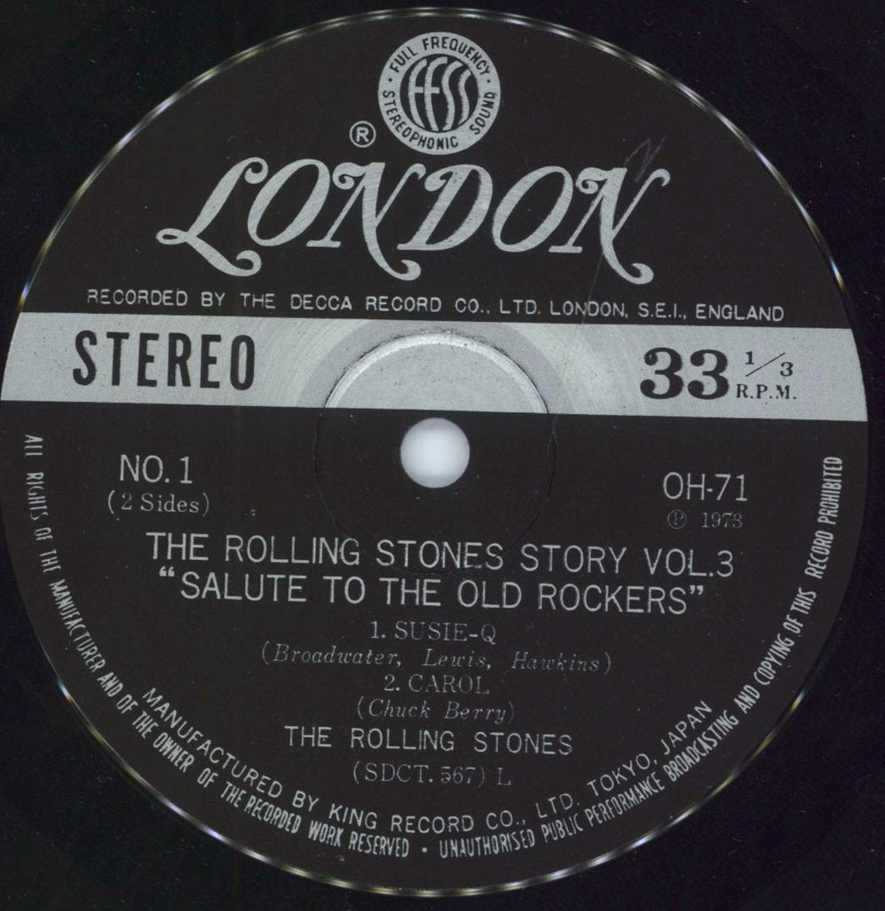 The Rolling Stones OH / The Rolling Stones Story Vol.3 "Salute The Old Rockers" Japanese 7" vinyl single (7 inch record / 45) ROL07OH796892