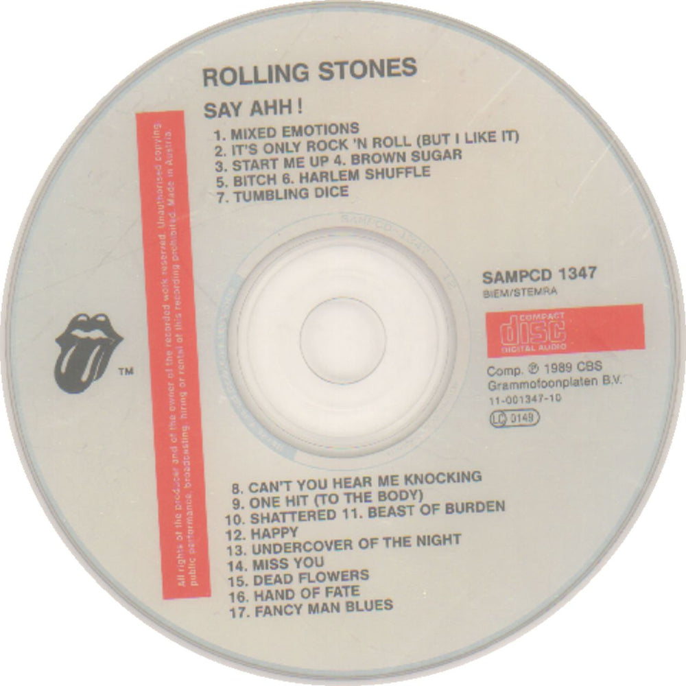 The Rolling Stones Say Ahhh! UK Promo CD album (CDLP)