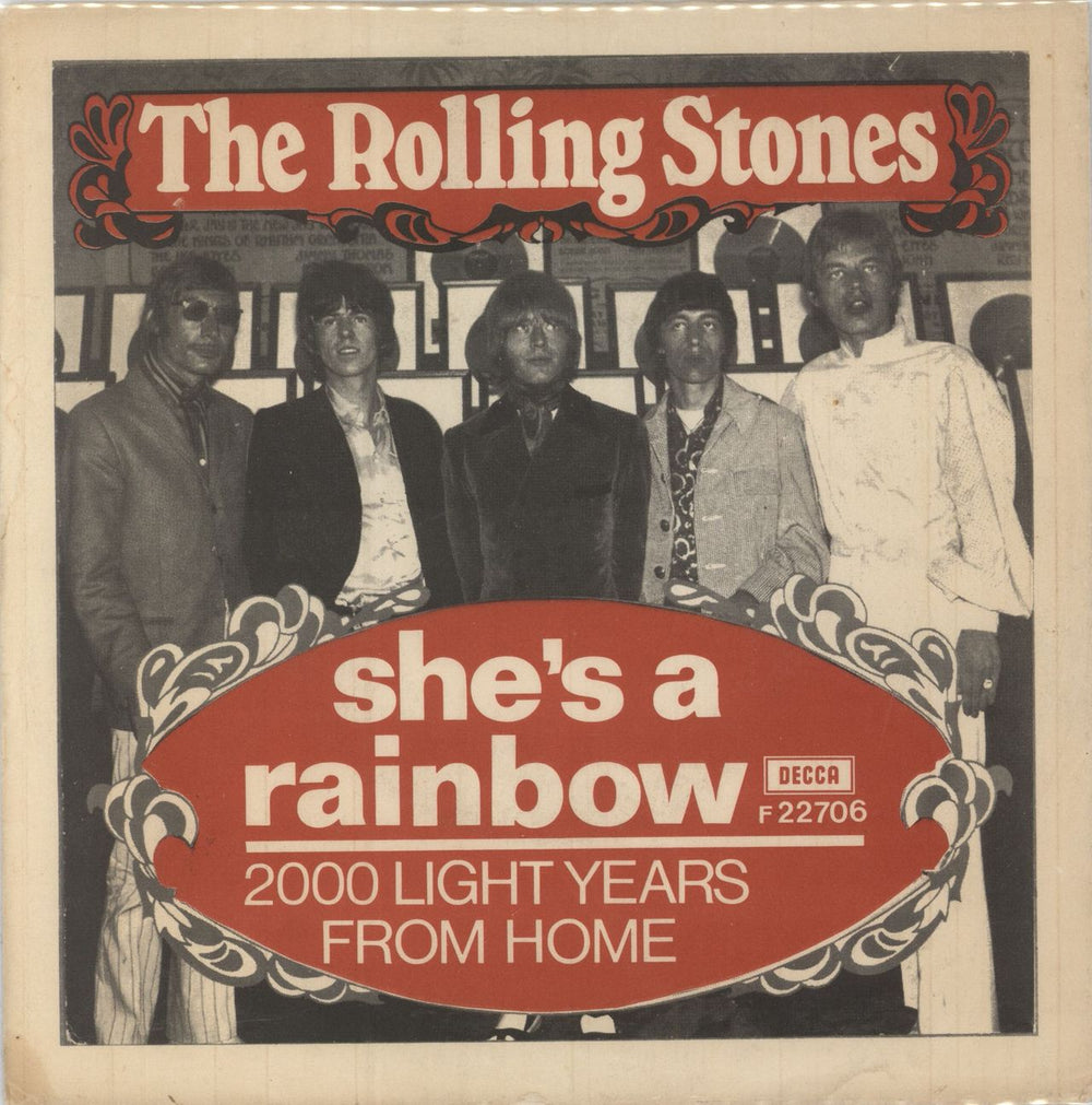 The Rolling Stones She's A Rainbow + P/S Swedish 7" vinyl single (7 inch record / 45) F22706