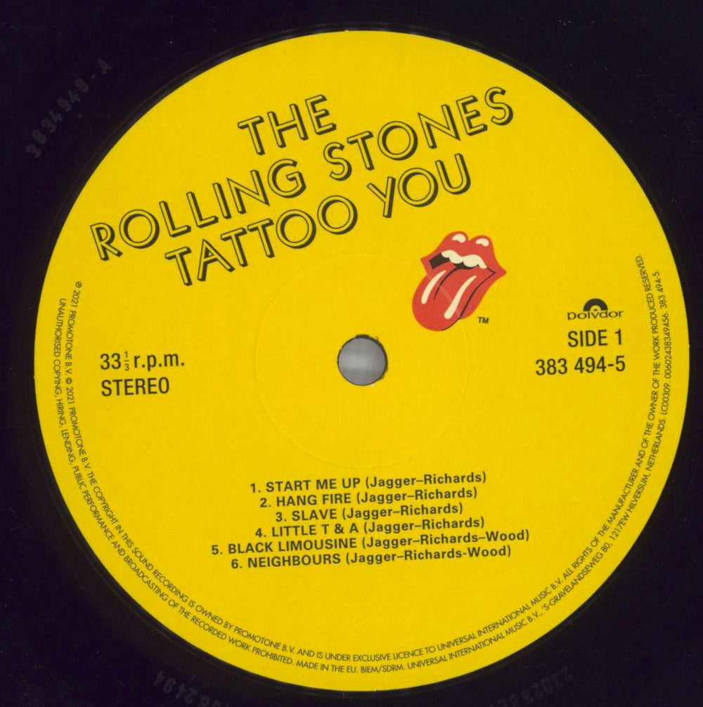 The Rolling Stones Tattoo You - 40th Anniversary Remaster UK vinyl LP album (LP record) ROLLPTA823634