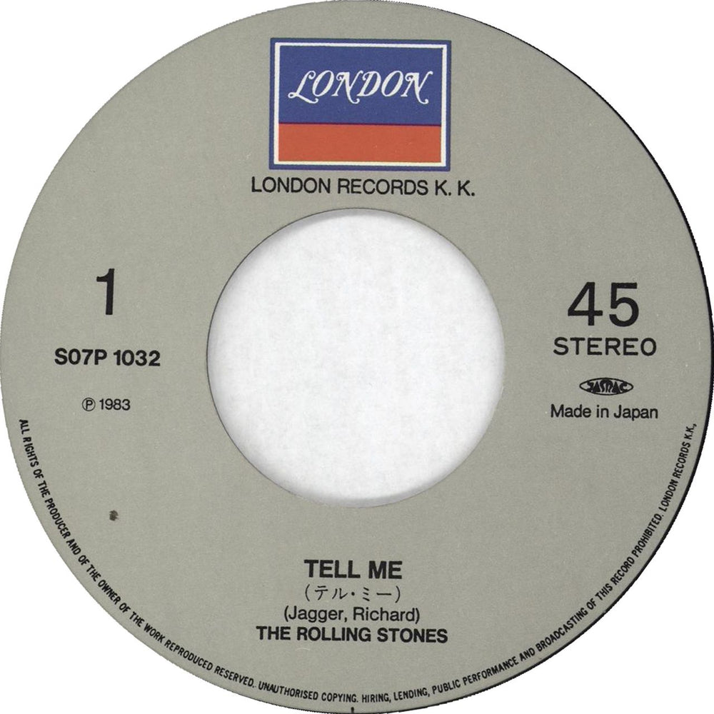 The Rolling Stones Tell Me - London KK Japanese 7" vinyl single (7 inch record / 45) ROL07TE123747