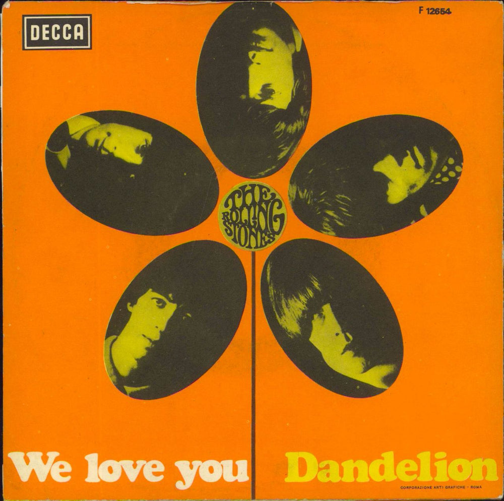 The Rolling Stones We Love You / Dandelion Italian 7" vinyl single (7 inch record / 45)