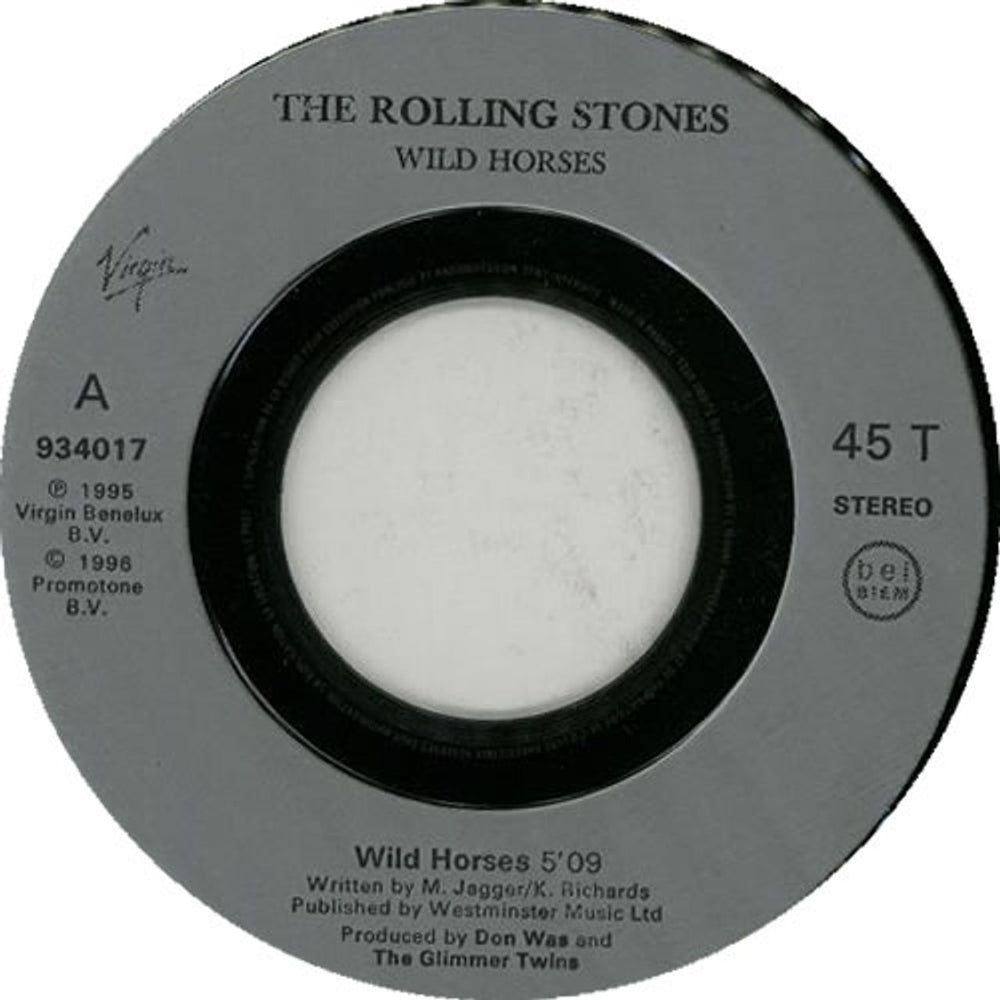 The Rolling Stones Wild Horses French Promo 7" vinyl single (7 inch record / 45) ROL07WI70188